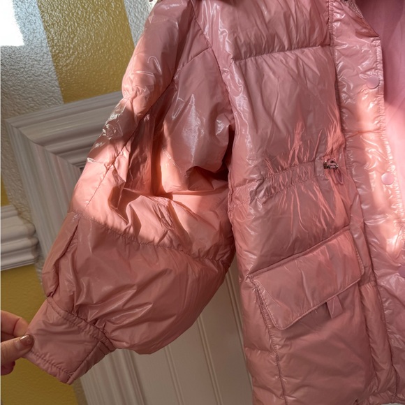 Shiny Pink Puffer Jacket - Picture 2 of 7